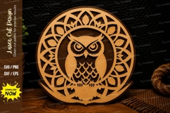 Owl Mandala Circle Laser Cut SVG Design owl mandala svg, owl Product Image 1