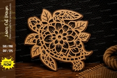 Floral Sea Turtle Laser Cut SVG Design floral sea turtle svg Product Image 1