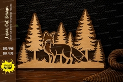 Deer Forest Scene Laser Cut SVG Design deer forest svg Product Image 1