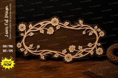 Elegant Floral Vine Border Laser Cut SVG Design floral vine Product Image 1