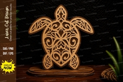Mandala Sea Turtle Laser Cut SVG Design mandala sea turtle Product Image 1