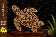Decorative Sea Turtle Laser Cut SVG Design decorative sea Product Image 1