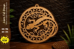 Gecko Ornament Laser Cut SVG Design gecko ornament svg, Product Image 1