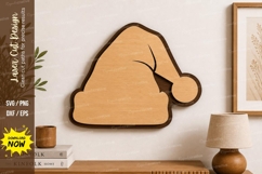 Christmas Santa Hat Laser Cut SVG | Holiday Wall Art SVG Fil Product Image 1