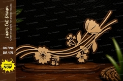Butterfly Floral Divider Laser Cut SVG Design butterfly Product Image 1