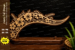 Floral Crescent Border Laser Cut SVG Design floral crescent Product Image 1