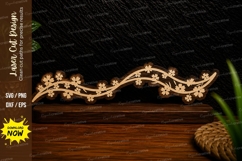 Mini Floral Vine Divider Laser Cut SVG Design mini floral Product Image 1