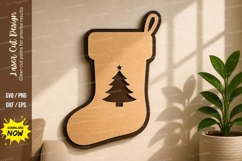 Christmas Santa Hat Laser Cut SVG | Holiday Wall Art SVG Product Image 1