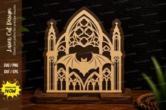 Gothic Cathedral Bat Window Laser Cut SVG Design gothic cath Product Image 1