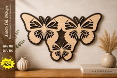 Butterfly Trio Laser Cut SVG | Decorative Butterfly Wall Art Product Image 1