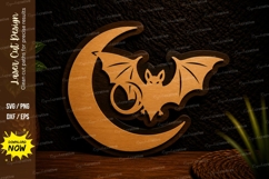 Bat Moon Landscape Circle Laser Cut SVG Design bat moon land Product Image 1