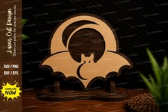 Bat Eclipse Circle Laser Cut SVG Design bat eclipse svg, cir Product Image 1