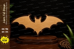 Flying Bat Silhouette Laser Cut SVG Design flying bat svg, Product Image 1