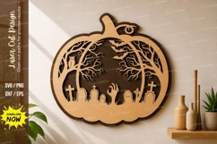 Halloween Pumpkin Graveyard laser Cut svg Cutting file Product Image 1