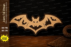 Flying Bat Family Laser Cut SVG Design bat family svg, flyin Product Image 1