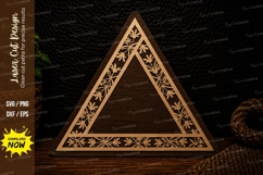 Floral Triangle Border Laser Cut SVG Design triangle border Product Image 1