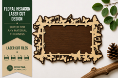 Bird Floral Rectangle Frame Laser Cut SVG Design bird floral Product Image 1