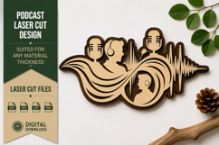 Podcast Conversation Wave Laser Cut SVG Design podcast svg, Product Image 1