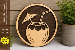 Coconut Drink Beach laser Cut svg Cutting file coconut drink Product Image 1