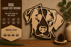 Geometric Labrador Dog Face Laser Cut SVG Design geometric Product Image 1