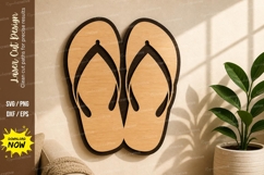 Flip Flop Sandal Wall Art laser Cut svg Cutting file flip Product Image 1