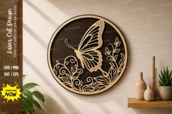 Butterfly Floral Circle laser Cut svg Cutting file butterfly Product Image 1