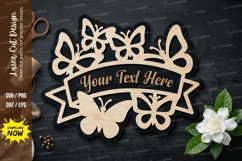 Butterfly Name Frame laser Cut svg Cutting file, butterfly Product Image 1