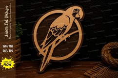 Perched Parrot Circle Laser Cut SVG Design perched parrot sv Product Image 1