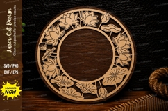 Botanical Round Frame Laser Cut SVG Design botanical round Product Image 1