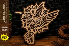 Floral Hummingbird Laser Cut SVG Design floral hummingbird Product Image 1