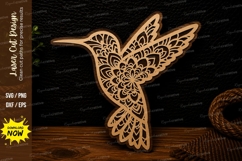 Decorative Hummingbird Laser Cut SVG Design decorative hummi Product Image 1