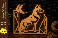 Howling Wolf Moon Frame Laser Cut SVG Design howling wolf Product Image 1