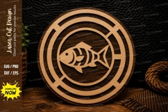Fish Circle Frame Laser Cut SVG Design fish svg, fish circle Product Image 1