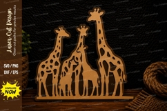 Giraffe Family Laser Cut SVG Design giraffe family svg, safa Product Image 1