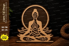 Meditation Yoga Pose Laser Cut SVG Design meditation yoga sv Product Image 1