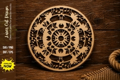 Celestial Mandala Circle Laser Cut SVG Design celestial mand Product Image 1
