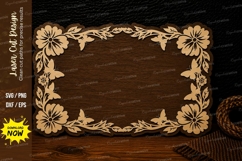 Floral Rectangle Frame Laser Cut SVG Design floral rectangle Product Image 1