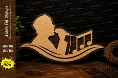 Singer Music Laser Cut SVG Design singer svg, microphone Product Image 1