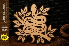 Snake in Floral Branch Laser Cut SVG Design snake svg, flora Product Image 1