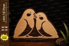 Love Birds Laser Cut SVG Design love birds svg, kissing bird Product Image 1