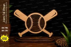 Crossed Baseball Bats Laser Cut SVG Design crossed baseball Product Image 1