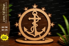 Nautical Anchor Ornament Laser Cut SVG Design anchor svg Product Image 1
