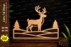 Forest Deer Scene Laser Cut SVG Design deer svg, forest deer Product Image 1