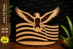 Patriotic Eagle Flag Laser Cut SVG Design eagle flag svg, Product Image 1
