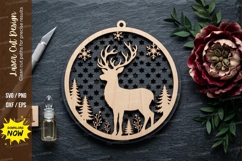 Deer Round Frame laser Cut svg Cutting file, deer svg, deer Product Image 1
