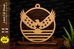 Patriotic Eagle Ornament Laser Cut SVG Design patriotic Product Image 1