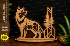 Forest Wolf Scene Laser Cut SVG Design wolf svg, forest wolf Product Image 1