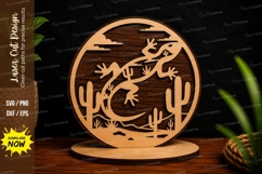 Desert Geckos Circle Laser Cut SVG Design desert gecko svg, Product Image 1