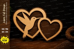 Hummingbird Heart Laser Cut SVG Design hummingbird heart svg Product Image 1