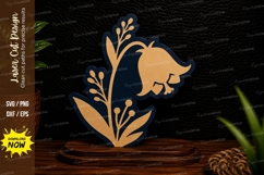 Bluebell Flower Laser Cut SVG Design bluebell flower svg, Product Image 1